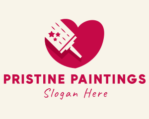 Paint Brush Heart  logo design