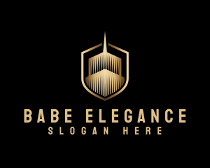 Elegant Skyscraper Shield logo design