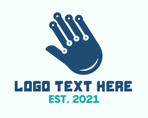 Technological - Circuit Technology Hand logo design