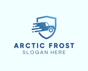 Blue Delivery Truck Van logo design