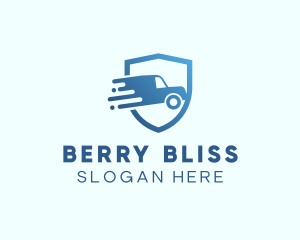 Blue Delivery Truck Van logo design