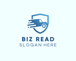 Blue Delivery Truck Van logo design