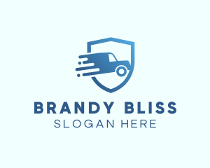 Blue Delivery Truck Van logo design