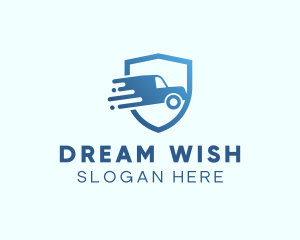 Blue Delivery Truck Van logo design