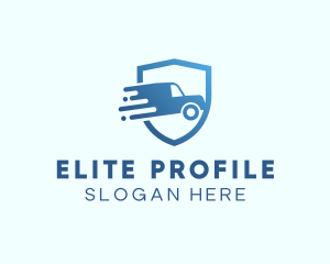 Blue Delivery Truck Van logo design