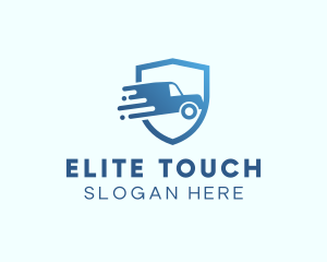 Blue Delivery Truck Van logo design