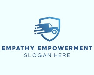 Blue Delivery Truck Van logo design