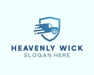 Blue Delivery Truck Van logo design