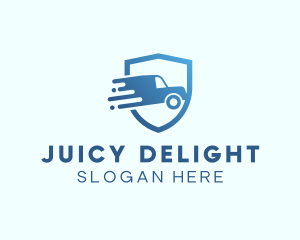 Blue Delivery Truck Van logo design