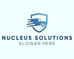 Blue Delivery Truck Van logo design