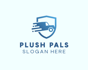 Blue Delivery Truck Van logo design