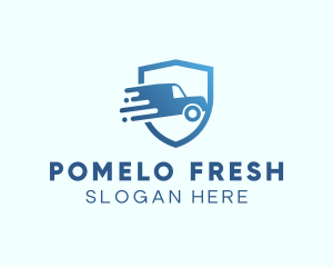 Blue Delivery Truck Van logo design