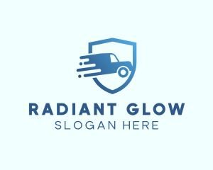 Blue Delivery Truck Van logo design