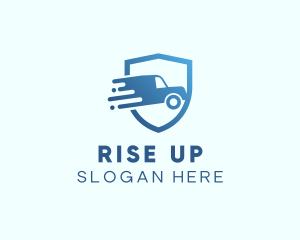 Blue Delivery Truck Van logo design