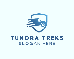 Blue Delivery Truck Van logo design