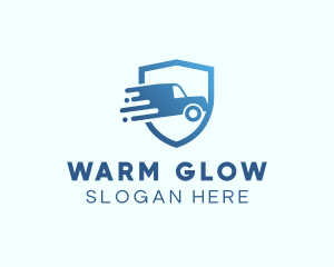 Blue Delivery Truck Van logo design