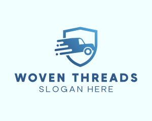 Blue Delivery Truck Van logo design