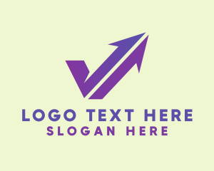 Violet Letter V Arrow Courier  logo