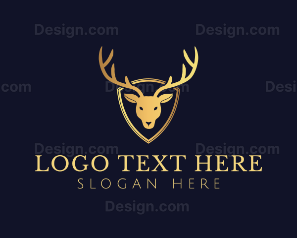 Gold Deer Antlers Logo