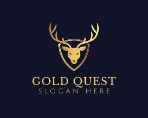 Gold Deer Antlers logo design