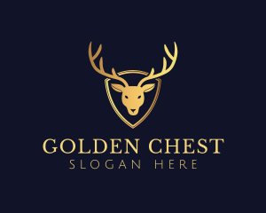 Gold Deer Antlers logo design