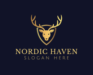 Gold Deer Antlers logo design