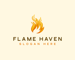 Fire Flame Burning logo design