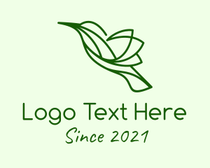 Green Natural Hummingbird logo