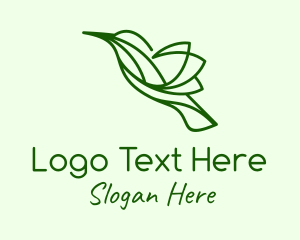 Green Natural Hummingbird Logo