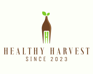 Healthy Food Fork logo design