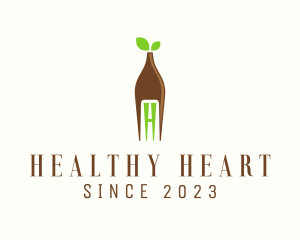 Healthy Food Fork logo design