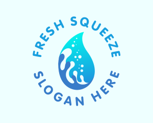 Distilled Water Droplet logo design