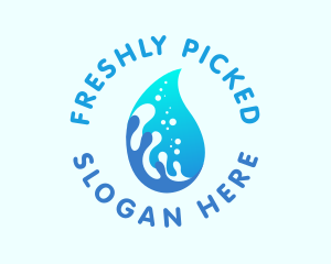 Distilled Water Droplet logo design