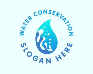 Distilled Water Droplet logo