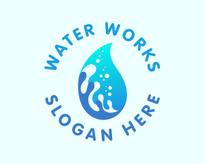 Distilled Water Droplet logo