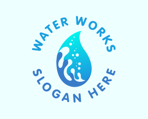 Distilled Water Droplet logo design