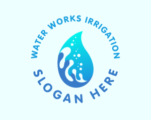 Distilled Water Droplet logo design