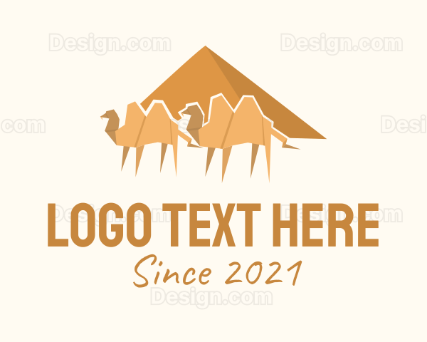 Desert Camel Origami Logo