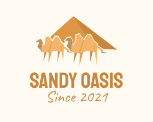 Desert Camel Origami  logo design