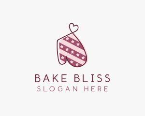 Oven Mitt Pastry Heart logo design