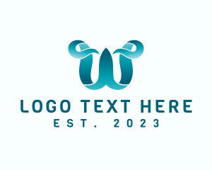 Ribbon Marketing Letter W logo