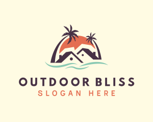 Beach Home Sunset logo design