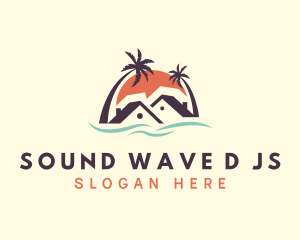 Beach Home Sunset logo design