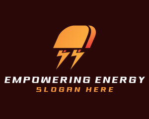 Lightning Plug Electricity logo design