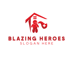 Home Quarantine Hero logo design