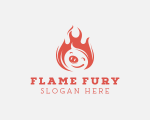 Fire Grill Pork Barbecue logo design