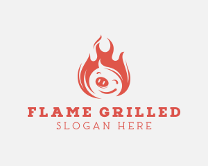 Fire Grill Pork Barbecue logo design