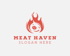 Fire Grill Pork Barbecue logo design