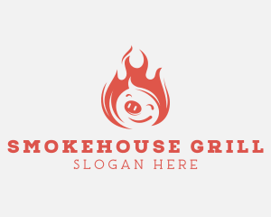 Fire Grill Pork Barbecue logo design