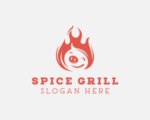 Fire Grill Pork Barbecue logo design